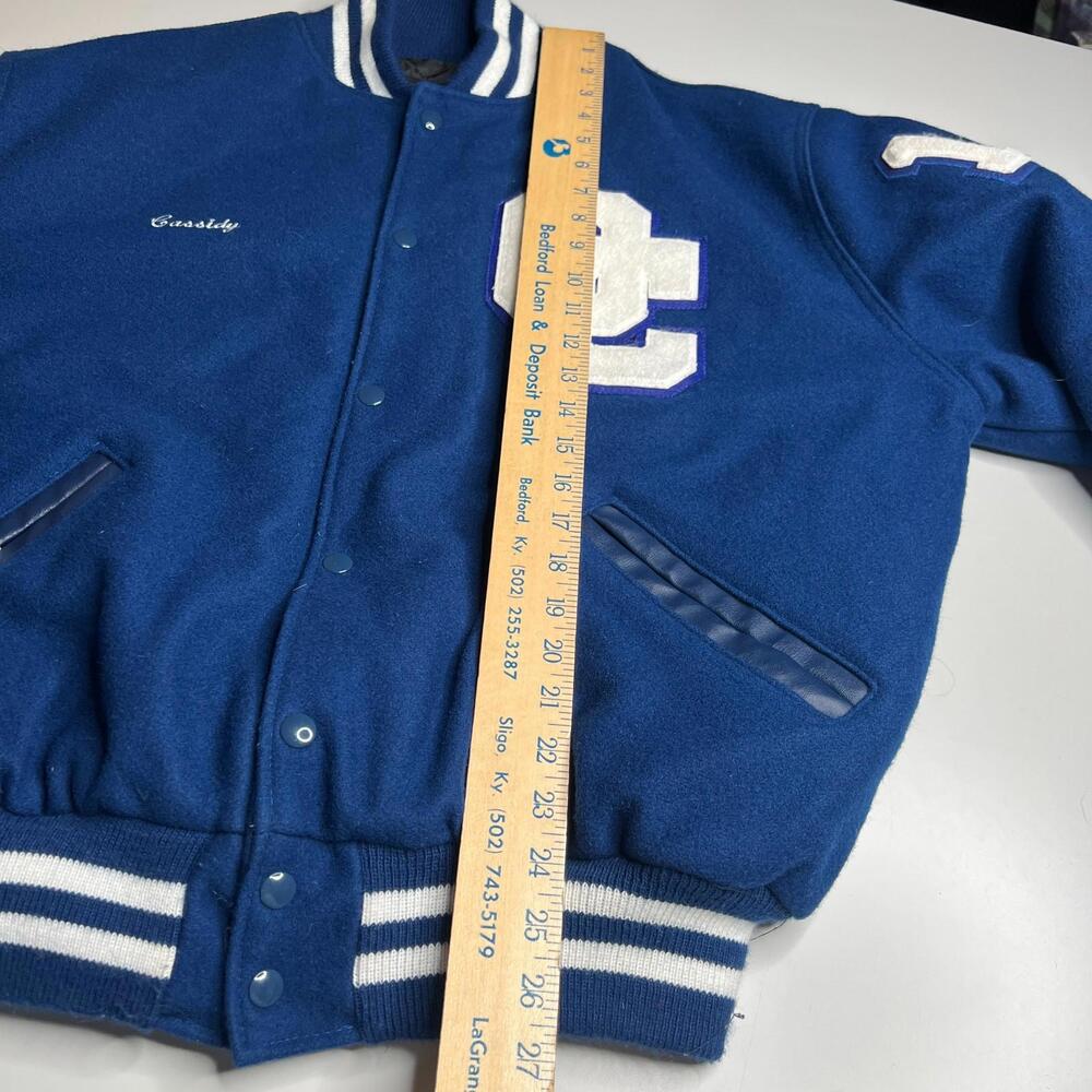 NEFF Varsity Letterman Jacket Clarinet Blue Wool Blend Size XL - Picture 4 of 10